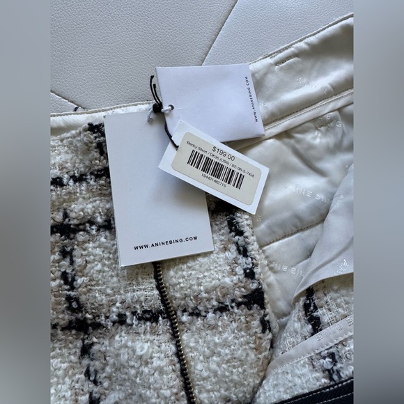 Anine Bing Becky Shorts Beige Plaid Size 6 DK36 NWT New - Picture 9 of 15